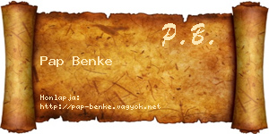 Pap Benke névjegykártya